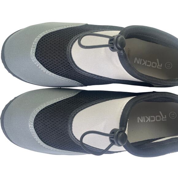Rockin Mens Water Shoe Neoprene Mesh Black Grey White Toggle Adjust NWOT Size 11 - Picture 5 of 11